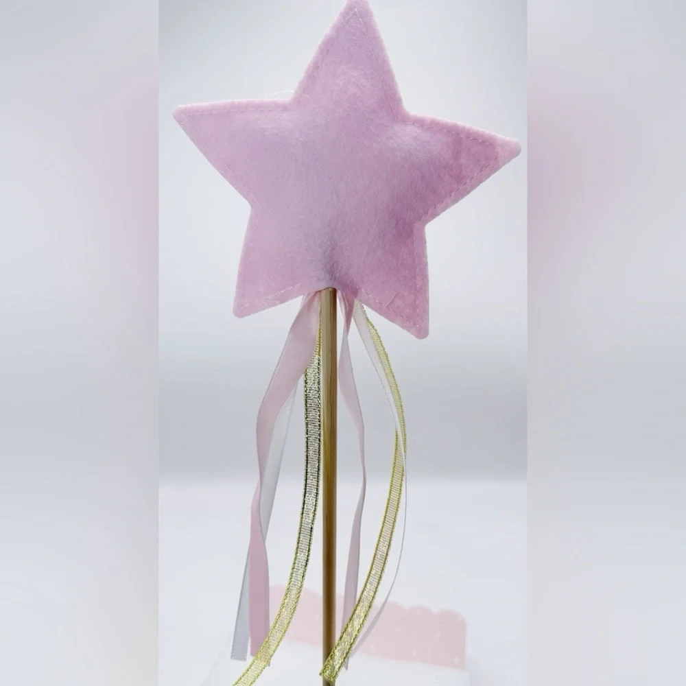Pink Star Magic Wand with Ribbons nwot